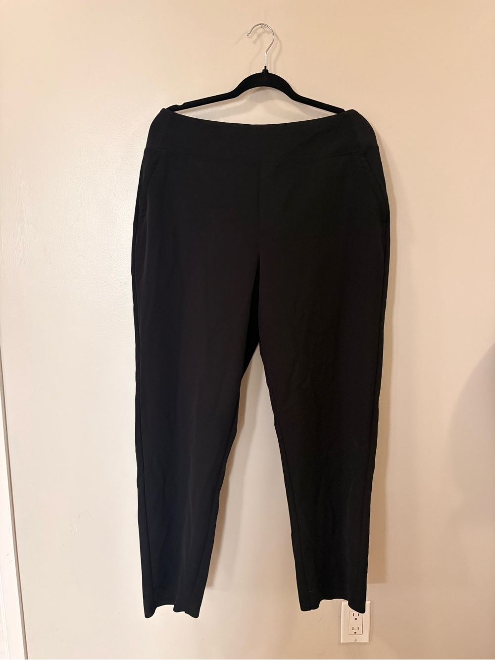 Athleta Black Straight-Leg Pull-On Pants